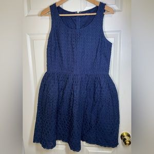 Old Navy Blue Eyelet Summer Dress Size 10